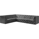 Meridian Tuft Grey Velvet Modular Sectional IMAGE 2