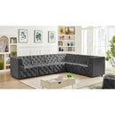  Manufacturer Color_Grey -- Tuft 128" Grey Velvet Upholstered 6 pc Modular Sectional IMAGE 3