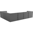 Manufacturer Color_Grey -- Tuft 128" Grey Velvet Upholstered 6 pc Modular Sectional IMAGE 5