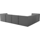 Manufacturer Color_Grey -- Tuft 128" Grey Velvet Upholstered 6 pc Modular Sectional IMAGE 6