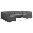  Manufacturer Color_Grey -- Tuft 128" Grey Velvet Upholstered 6 pc Modular Sectional IMAGE 16
