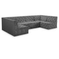  Manufacturer Color_Grey -- Tuft 128" Grey Velvet Upholstered 6 pc Modular Sectional IMAGE 1