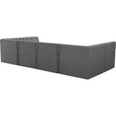  Manufacturer Color_Grey -- Tuft 128" Grey Velvet Upholstered 6 pc Modular Sectional IMAGE 3