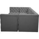  Manufacturer Color_Grey -- Tuft 128" Grey Velvet Upholstered 6 pc Modular Sectional IMAGE 6