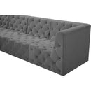 Meridian Tuft Grey Velvet Modular Sectional IMAGE 8