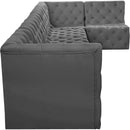  Manufacturer Color_Grey -- Tuft 157" Grey Velvet Upholstered 6 pc Modular Sectional IMAGE 11