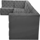  Manufacturer Color_Grey -- Tuft 157" Grey Velvet Upholstered 6 pc Modular Sectional IMAGE 12