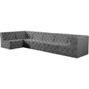  Manufacturer Color_Grey -- Tuft 157" Grey Velvet Upholstered 6 pc Modular Sectional IMAGE 2