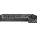  Manufacturer Color_Grey -- Tuft 157" Grey Velvet Upholstered 6 pc Modular Sectional IMAGE 7