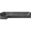 Meridian Tuft Grey Velvet Modular Sectional IMAGE 8