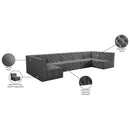  Manufacturer Color_Grey -- Tuft 157" Grey Velvet Upholstered 7 pc Modular Sectional IMAGE 15