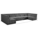  Manufacturer Color_Grey -- Tuft 157" Grey Velvet Upholstered 7 pc Modular Sectional IMAGE 16