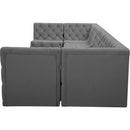  Manufacturer Color_Grey -- Tuft 157" Grey Velvet Upholstered 7 pc Modular Sectional IMAGE 6