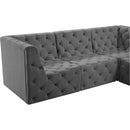  Manufacturer Color_Grey -- Tuft 157" Grey Velvet Upholstered 7 pc Modular Sectional IMAGE 9