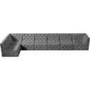  Manufacturer Color_Grey -- Tuft 186" Grey Velvet Upholstered 7 pc Modular Sectional IMAGE 10