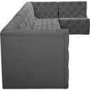 Manufacturer Color_Grey -- Tuft 186" Grey Velvet Upholstered 7 pc Modular Sectional IMAGE 11