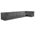  Manufacturer Color_Grey -- Tuft 186" Grey Velvet Upholstered 7 pc Modular Sectional IMAGE 1
