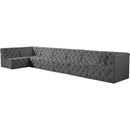  Manufacturer Color_Grey -- Tuft 186" Grey Velvet Upholstered 7 pc Modular Sectional IMAGE 2