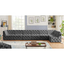  Manufacturer Color_Grey -- Tuft 186" Grey Velvet Upholstered 7 pc Modular Sectional IMAGE 3