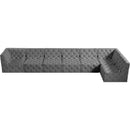  Manufacturer Color_Grey -- Tuft 186" Grey Velvet Upholstered 7 pc Modular Sectional IMAGE 9