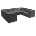  Manufacturer Color_Grey -- Tuft 128" Grey Velvet Upholstered 8 pc Modular Sectional IMAGE 1