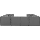  Manufacturer Color_Grey -- Tuft 128" Grey Velvet Upholstered 8 pc Modular Sectional IMAGE 3