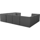  Manufacturer Color_Grey -- Tuft 128" Grey Velvet Upholstered 8 pc Modular Sectional IMAGE 4