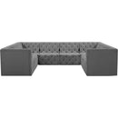  Manufacturer Color_Grey -- Tuft 128" Grey Velvet Upholstered 8 pc Modular Sectional IMAGE 5