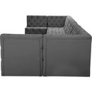  Manufacturer Color_Grey -- Tuft 186" Grey Velvet Upholstered 8 pc Modular Sectional IMAGE 5