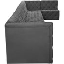  Manufacturer Color_Grey -- Tuft 215" Grey Velvet Upholstered 8 pc Modular Sectional IMAGE 11