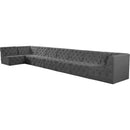  Manufacturer Color_Grey -- Tuft 215" Grey Velvet Upholstered 8 pc Modular Sectional IMAGE 2