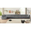  Manufacturer Color_Grey -- Tuft 215" Grey Velvet Upholstered 8 pc Modular Sectional IMAGE 4