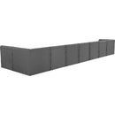 Meridian Tuft Grey Velvet Modular Sectional IMAGE 5