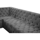 Manufacturer Color_Grey -- Tuft 215" Grey Velvet Upholstered 9 pc Modular Sectional IMAGE 10
