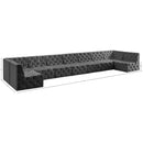  Manufacturer Color_Grey -- Tuft 215" Grey Velvet Upholstered 9 pc Modular Sectional IMAGE 15