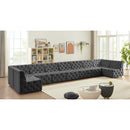  Manufacturer Color_Grey -- Tuft 215" Grey Velvet Upholstered 9 pc Modular Sectional IMAGE 2
