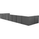 Meridian Tuft Grey Velvet Modular Sectional IMAGE 3