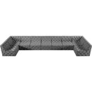  Manufacturer Color_Grey -- Tuft 215" Grey Velvet Upholstered 9 pc Modular Sectional IMAGE 4