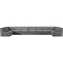  Manufacturer Color_Grey -- Tuft 215" Grey Velvet Upholstered 9 pc Modular Sectional IMAGE 5