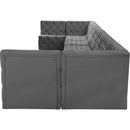  Manufacturer Color_Grey -- Tuft 215" Grey Velvet Upholstered 9 pc Modular Sectional IMAGE 6