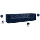  Manufacturer Color_Navy -- Tuft 128" Navy Velvet Upholstered 4 pc Modular Sofa IMAGE 10