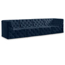  Manufacturer Color_Navy -- Tuft 128" Navy Velvet Upholstered 4 pc Modular Sofa IMAGE 1
