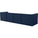  Manufacturer Color_Navy -- Tuft 128" Navy Velvet Upholstered 4 pc Modular Sofa IMAGE 3