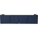  Manufacturer Color_Navy -- Tuft 128" Navy Velvet Upholstered 4 pc Modular Sofa IMAGE 4