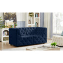  Manufacturer Color_Navy -- Tuft 70" Navy Velvet Upholstered 2 pc Modular Loveseat IMAGE 2