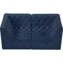  Manufacturer Color_Navy -- Tuft 70" Navy Velvet Upholstered 2 pc Modular Loveseat IMAGE 4