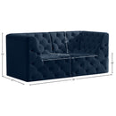  Manufacturer Color_Navy -- Tuft 70" Navy Velvet Upholstered 2 pc Modular Loveseat IMAGE 8
