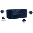  Manufacturer Color_Navy -- Tuft 70" Navy Velvet Upholstered 2 pc Modular Loveseat IMAGE 9