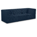  Manufacturer Color_Navy -- Tuft 99" Navy Velvet Upholstered 3 pc Modular Sofa IMAGE 1