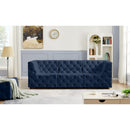  Manufacturer Color_Navy -- Tuft 99" Navy Velvet Upholstered 3 pc Modular Sofa IMAGE 2